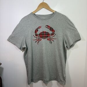 J Crew Crab Graphic T Shirt Size XL Gray Short Sleeve